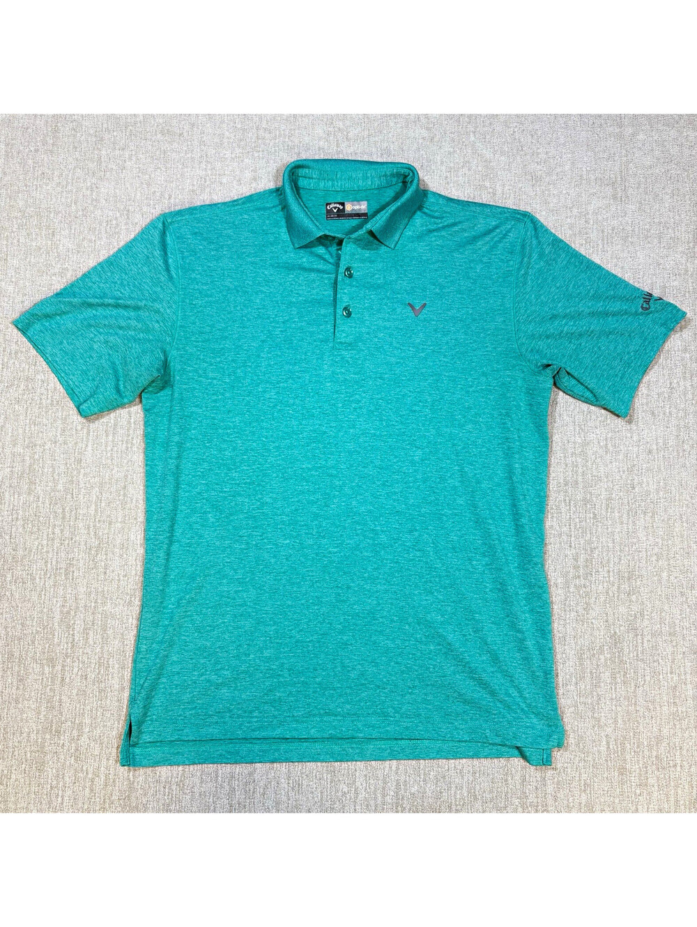 Callaway Opti-Dri Golf Polo Mens Medium Teal Green Heather Short Sleeve Solid